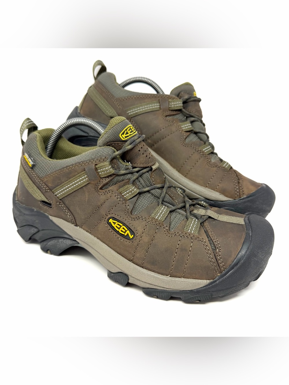 Keen Men’s Targhee II Low Waterproof Hiking Shoes Boots Sz 9.5 Brown Leather